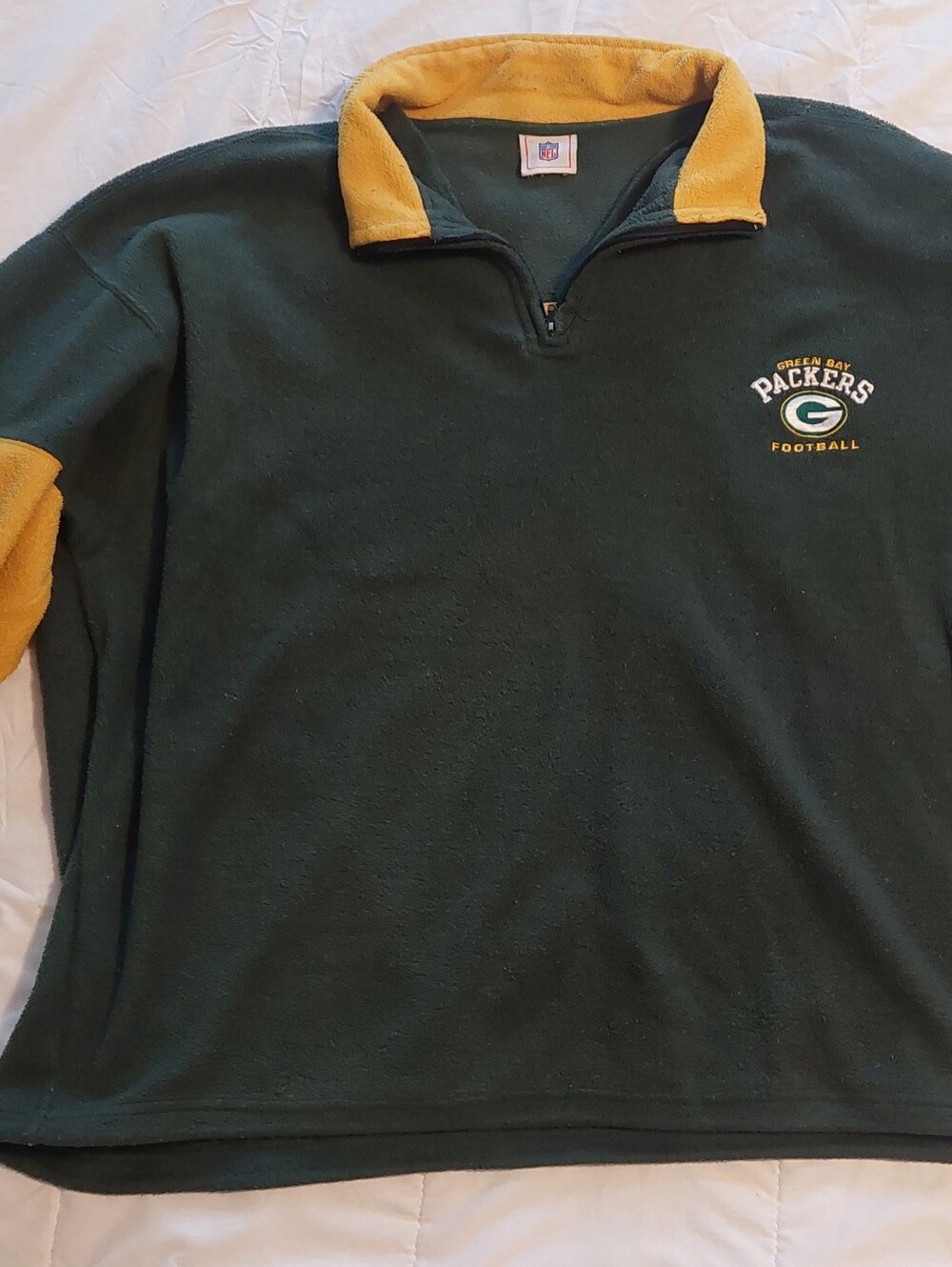 NFL Green Bay Packers Green Fleece Pullover with Yellow Trim 3XL